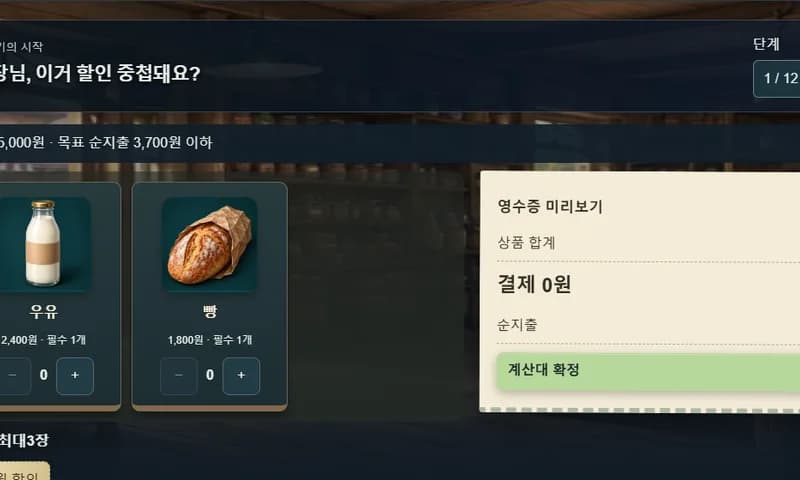 사장님, 이거 할인 중첩돼요? Actual gameplay